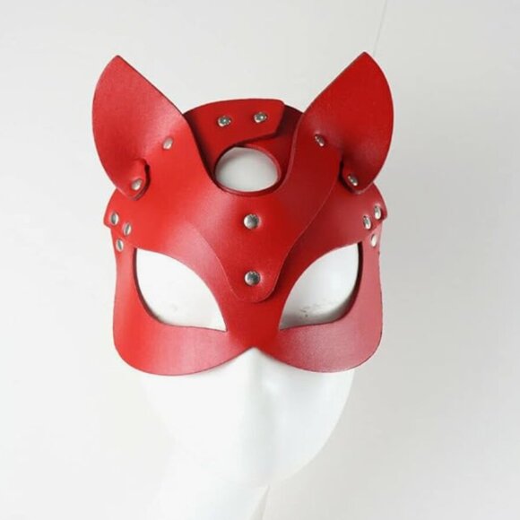 NEW! Hand Made faux leather kitty mask -price is firm! - Picture 3 of 7